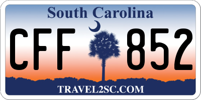 SC license plate CFF852