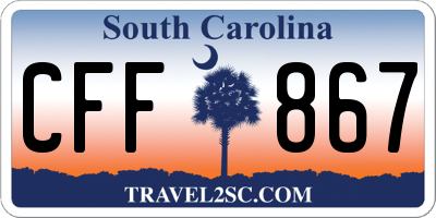 SC license plate CFF867