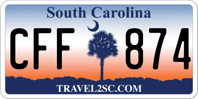 SC license plate CFF874