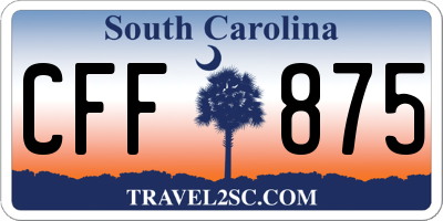 SC license plate CFF875