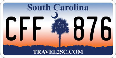 SC license plate CFF876