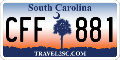 SC license plate CFF881