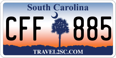 SC license plate CFF885