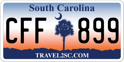 SC license plate CFF899