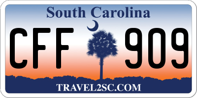 SC license plate CFF909