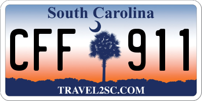 SC license plate CFF911