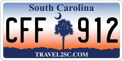 SC license plate CFF912
