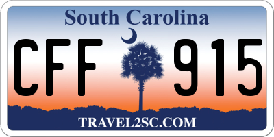 SC license plate CFF915