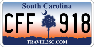 SC license plate CFF918