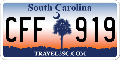 SC license plate CFF919