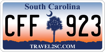 SC license plate CFF923