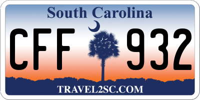 SC license plate CFF932