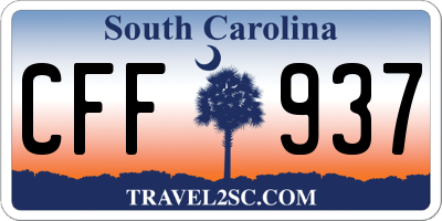 SC license plate CFF937