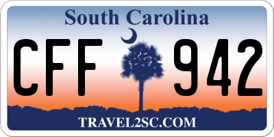 SC license plate CFF942