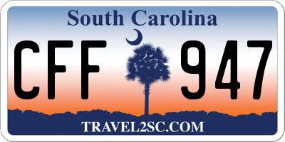 SC license plate CFF947