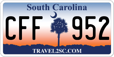 SC license plate CFF952