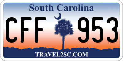 SC license plate CFF953