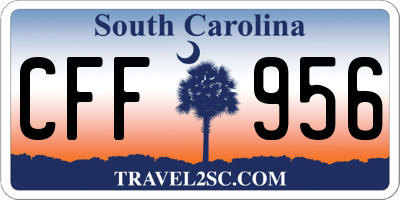 SC license plate CFF956