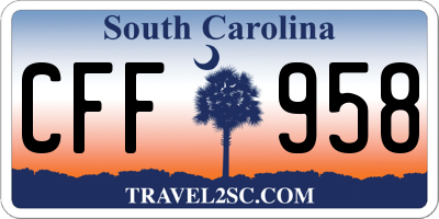 SC license plate CFF958