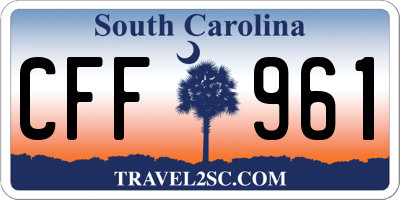 SC license plate CFF961