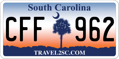 SC license plate CFF962