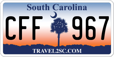 SC license plate CFF967