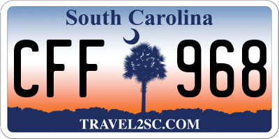 SC license plate CFF968