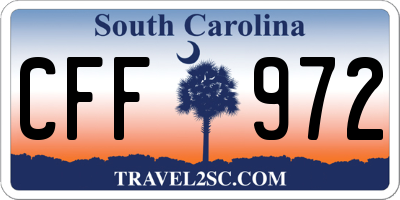 SC license plate CFF972