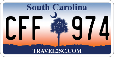 SC license plate CFF974