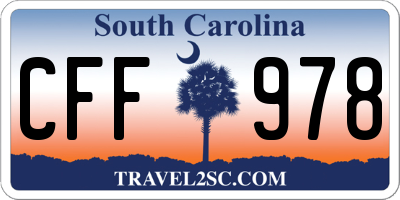 SC license plate CFF978