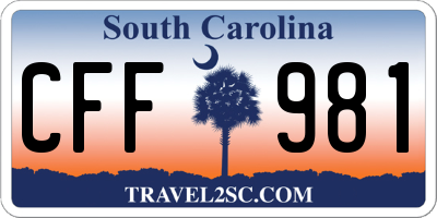 SC license plate CFF981