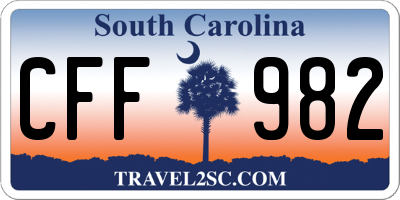 SC license plate CFF982