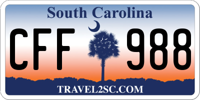 SC license plate CFF988