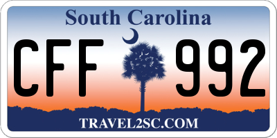 SC license plate CFF992