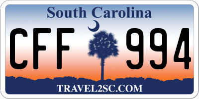 SC license plate CFF994