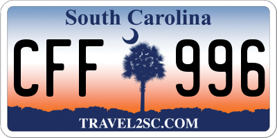 SC license plate CFF996