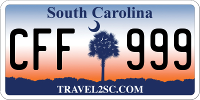 SC license plate CFF999