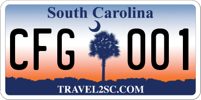 SC license plate CFG001