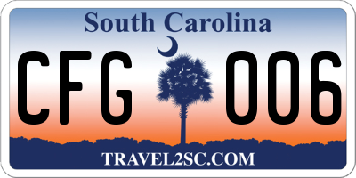 SC license plate CFG006