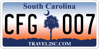 SC license plate CFG007
