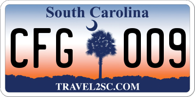 SC license plate CFG009
