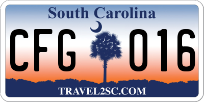 SC license plate CFG016