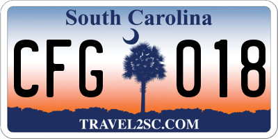 SC license plate CFG018