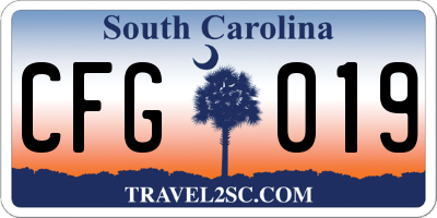 SC license plate CFG019