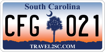 SC license plate CFG021