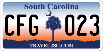 SC license plate CFG023