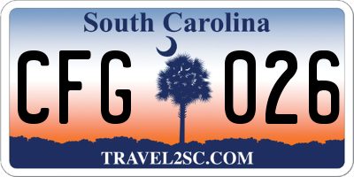 SC license plate CFG026