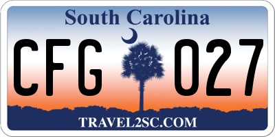 SC license plate CFG027