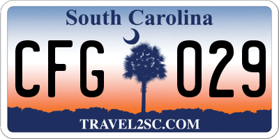 SC license plate CFG029
