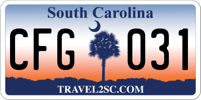 SC license plate CFG031